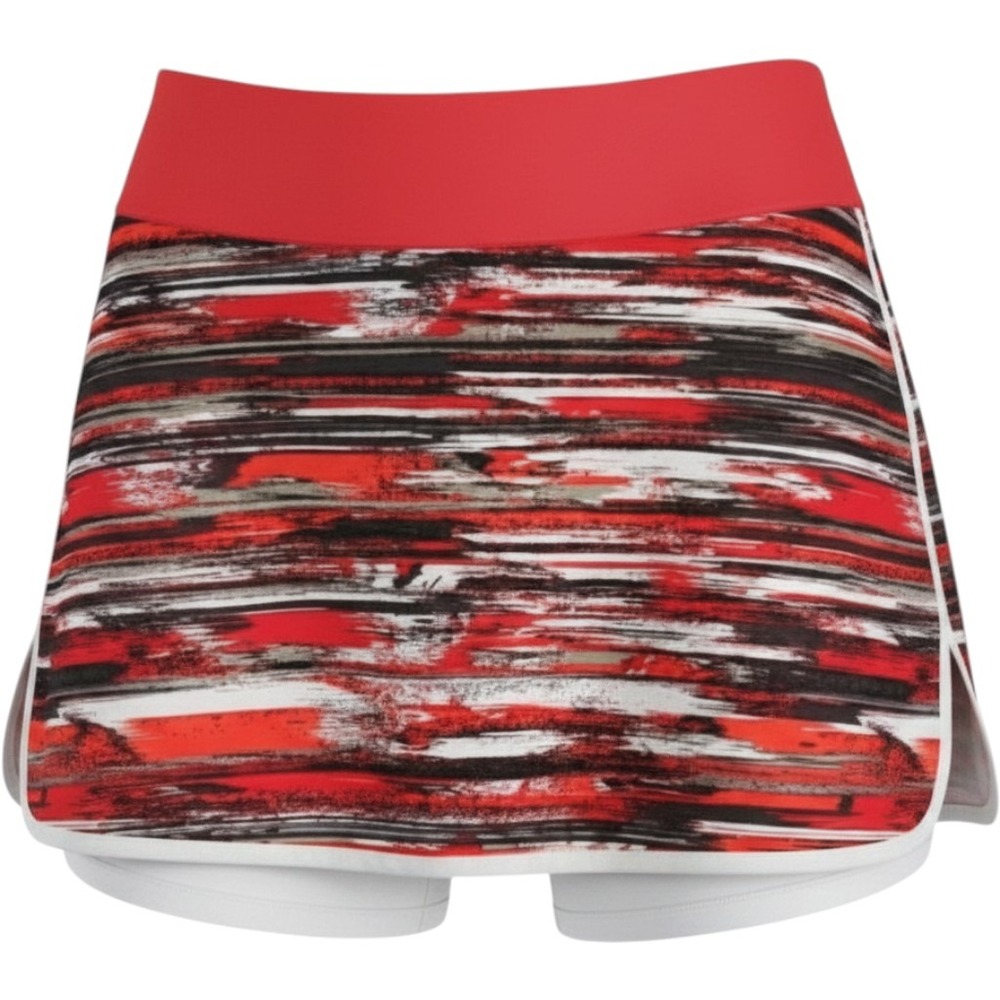 Athleta Red Abstract Print Tennis Golf Skort Size 4 Side Zips Gym Tennis Walking